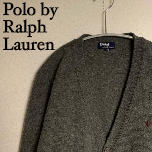 POLO RALPH LAUREN(ポロラルフローレン)の【美品】Polo by Ralph Lauren ウール　カーディガン　グレー メンズのトップス(カーディガン)の商品写真