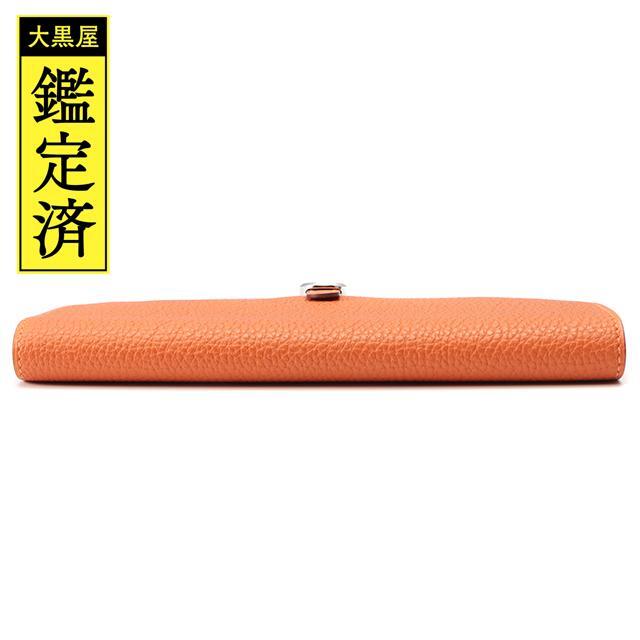 Hermes HERMES エルメス ドゴンGM オレンジ/シルバー金具 【205】