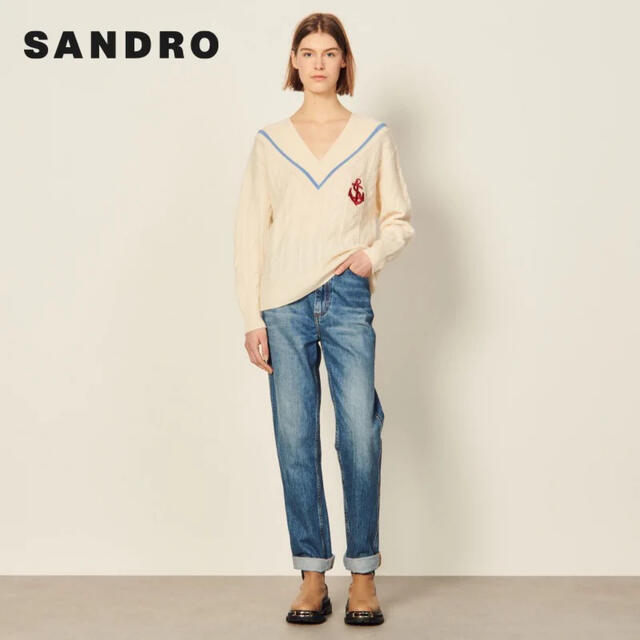 Sandro(サンドロ)の❤️Sandro22 新作新品　白ニットセーター　ウール　カシミヤ　2色　上品  レディースのトップス(ニット/セーター)の商品写真