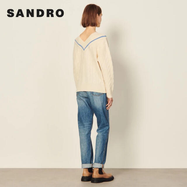 Sandro(サンドロ)の❤️Sandro22 新作新品　白ニットセーター　ウール　カシミヤ　2色　上品  レディースのトップス(ニット/セーター)の商品写真