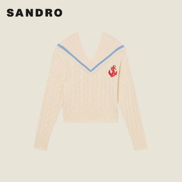 Sandro(サンドロ)の❤️Sandro22 新作新品　白ニットセーター　ウール　カシミヤ　2色　上品  レディースのトップス(ニット/セーター)の商品写真