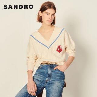 サンドロ(Sandro)の❤️Sandro22 新作新品　白ニットセーター　ウール　カシミヤ　2色　上品 (ニット/セーター)