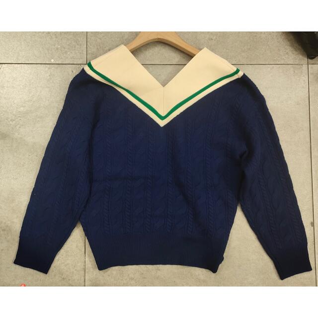 割引クーポン配布中!! ❤️Sandro22 新作新品 紺色ニットセーター