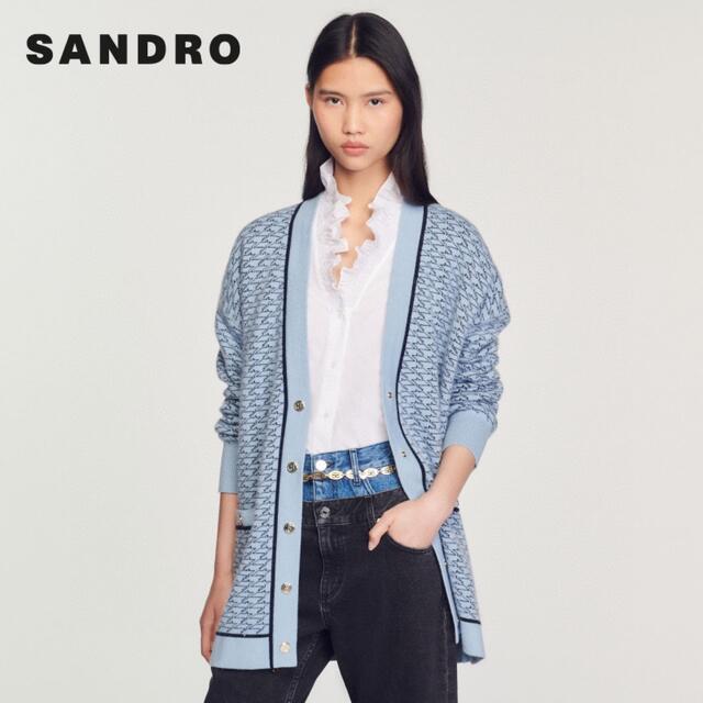 Sandro - ❤️Sandro22 新作新品 ブルーカーディガン ウール オシャレ