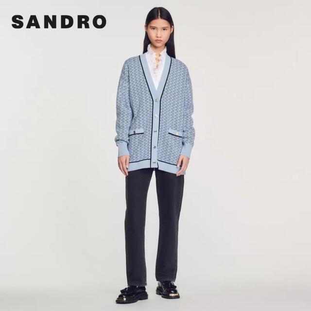 Sandro - ❤️Sandro22 新作新品 ブルーカーディガン ウール オシャレ