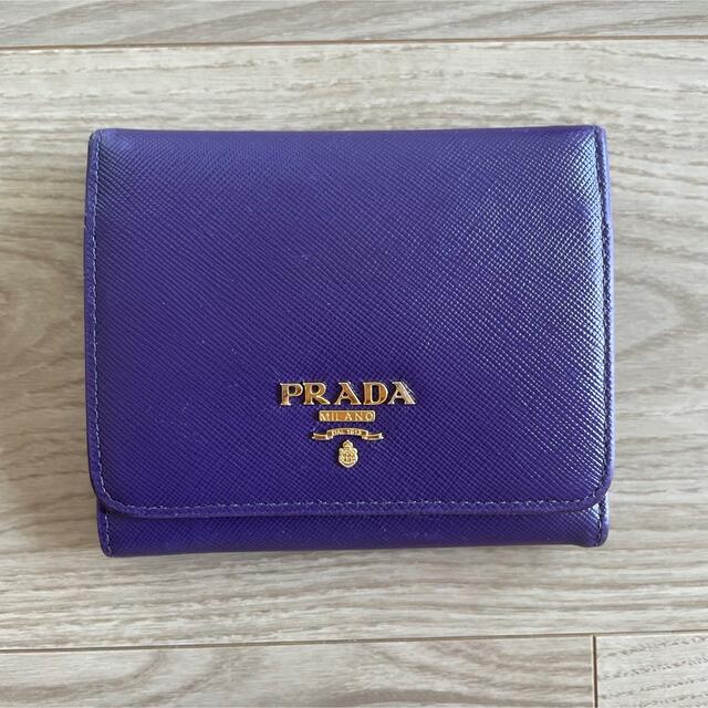 PRADA(プラダ)のPRADA SAFFIANOMETAL VIORA プラダ 三つ折り財布パープル レディースのファッション小物(財布)の商品写真