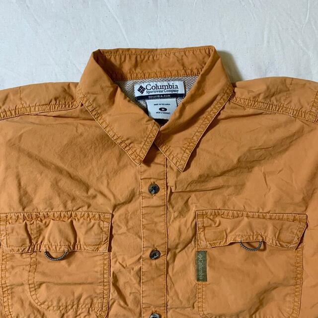 Columbia(USA)ビンテージフィッシングシャツ　オレンジ　M 2