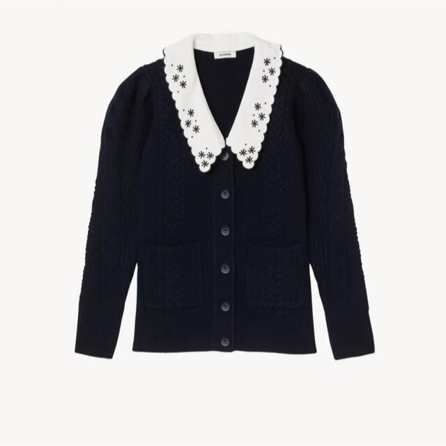 Sandro - ❤️Sandro22 新作新品 紺色ニットカーディガン オシャレ