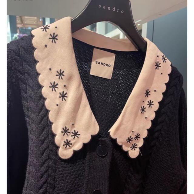 Sandro - ❤️Sandro22 新作新品 紺色ニットカーディガン オシャレ