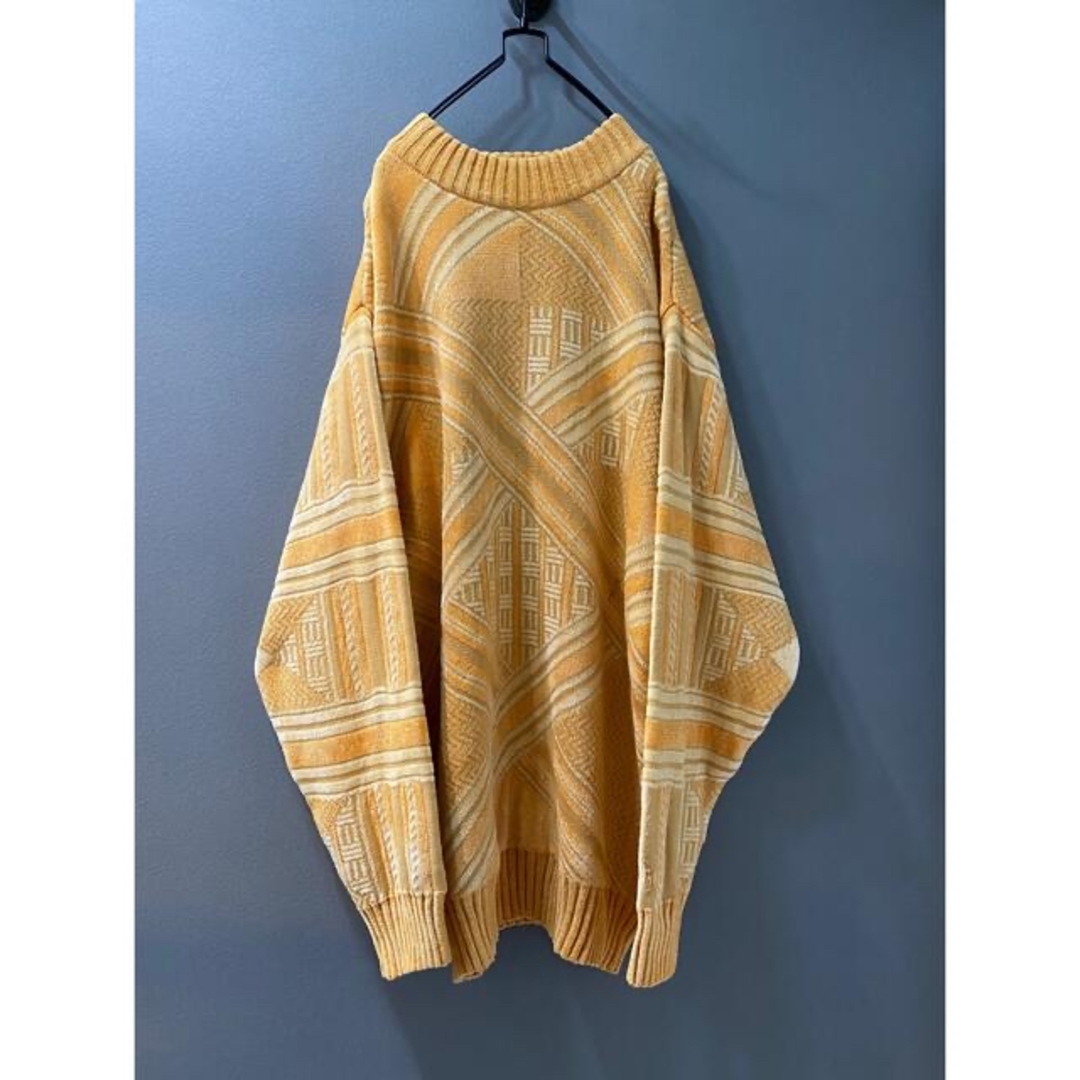 ビンテージ 70s 80s 3D 柔らか レーヨン rayon ニット美品56㎝身幅