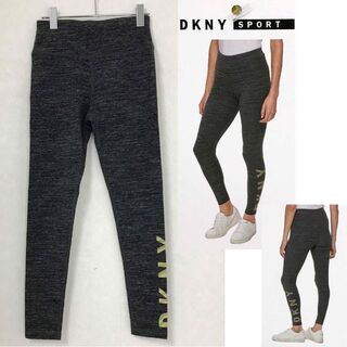 ダナキャランニューヨーク(DKNY)の新品 M ★ DKNY レディース ロゴ レギンス グレー US-S コストコ(レギンス/スパッツ)