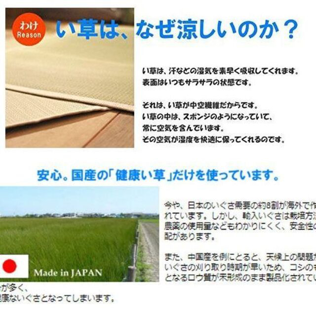 添島勲商店 国産 い草花ござ 市松スクエア（青系） 約190×250cm インテリア/住まい/日用品のラグ/カーペット/マット(ラグ)の商品写真