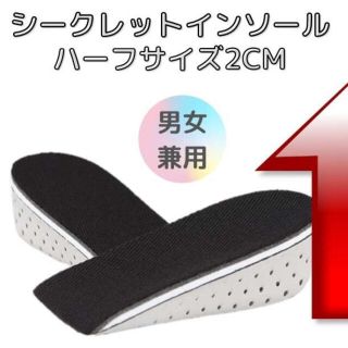 シークレットインソール ハーフ 2cm インヒール 身長アップ 通気 クッション(その他)