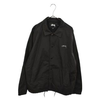 ステューシー(STUSSY)のSTUSSY ステューシー バックロゴプリント ナイロンコーチジャケット ブルゾン ブラック 115353(フライトジャケット)