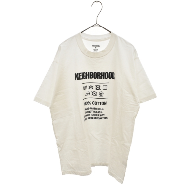 NEIGHBORHOOD ネイバーフッド 洗濯ネームプリント半袖Tシャツ カットソー ホワイト