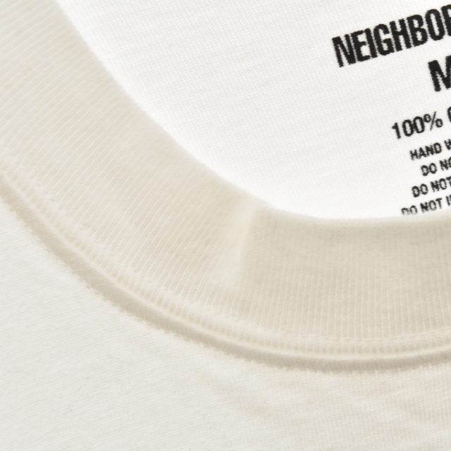 NEIGHBORHOOD ネイバーフッド 洗濯ネームプリント半袖Tシャツ カットソー ホワイト