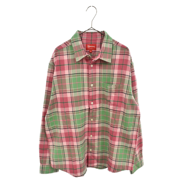 SUPREME シュプリーム 22AW Plaid Flannel Shirt フランネル チェック ロングスリーブ 長袖シャツ ピンク/グリーン