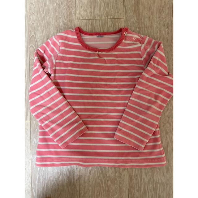 PETIT BATEAU(プチバトー)のプチバトー  110サイズ　ピンクボーダーカットソー　ロンT キッズ/ベビー/マタニティのキッズ服女の子用(90cm~)(Tシャツ/カットソー)の商品写真