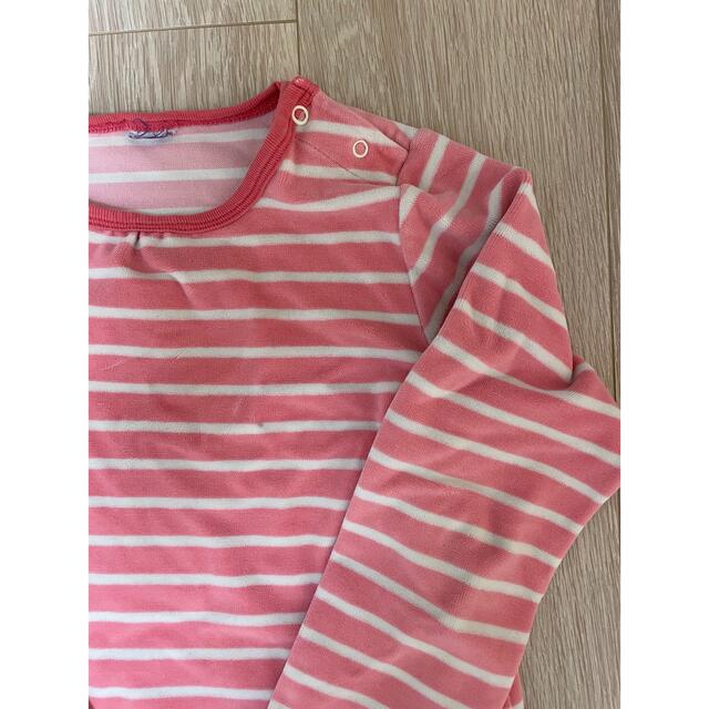 PETIT BATEAU(プチバトー)のプチバトー  110サイズ　ピンクボーダーカットソー　ロンT キッズ/ベビー/マタニティのキッズ服女の子用(90cm~)(Tシャツ/カットソー)の商品写真