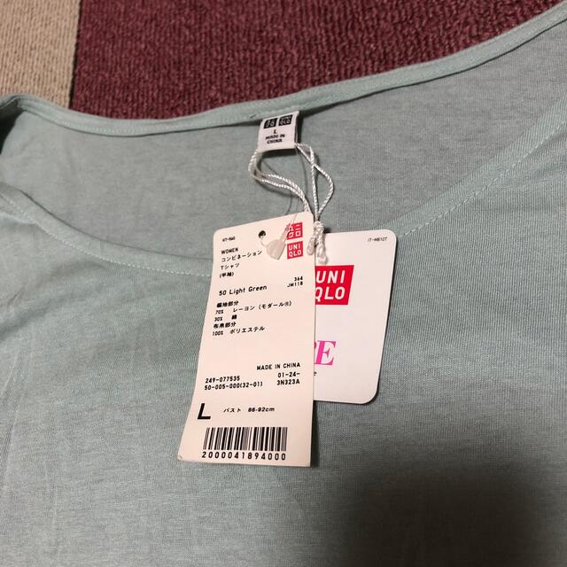 UNIQLO(ユニクロ)のユニクロ　コンビネーションＴシャツ レディースのトップス(Tシャツ(半袖/袖なし))の商品写真