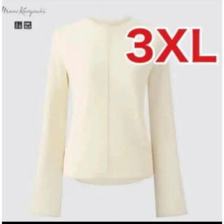 ユニクロ(UNIQLO)の3XL 白　マメクロゴウチ　シアークルーネックTシャツ　GU ZARA H&M.(カットソー(長袖/七分))