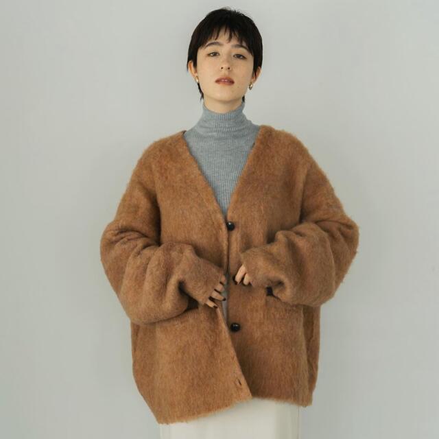 knuthmarf volume mohair cardigan/brown