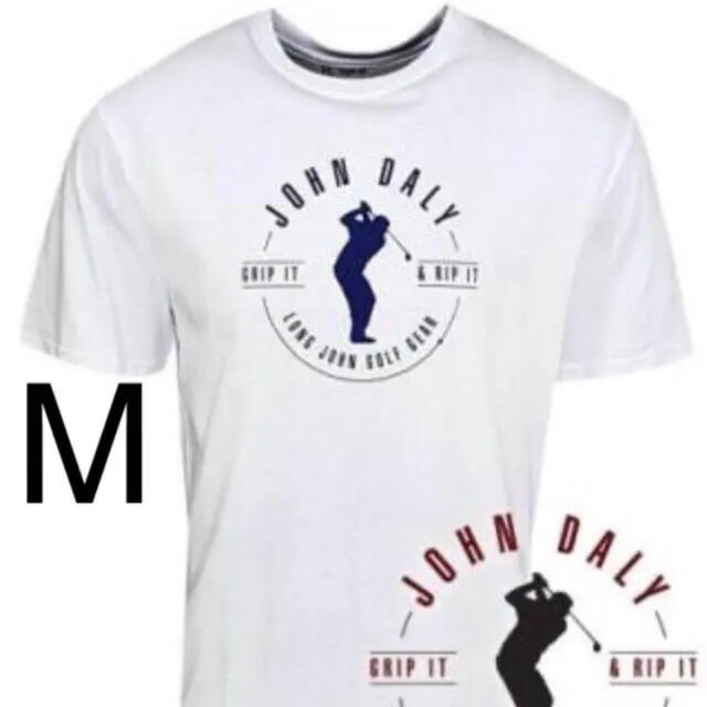 【新品】New John Daly Golf メンズ Tシャツ 白 M ゴルフ