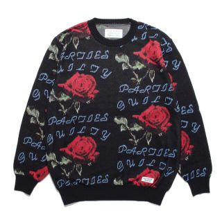 ワコマリア(WACKO MARIA)のWACKOMARIA ROSE JACQUARD SWEATER BLACK(ニット/セーター)