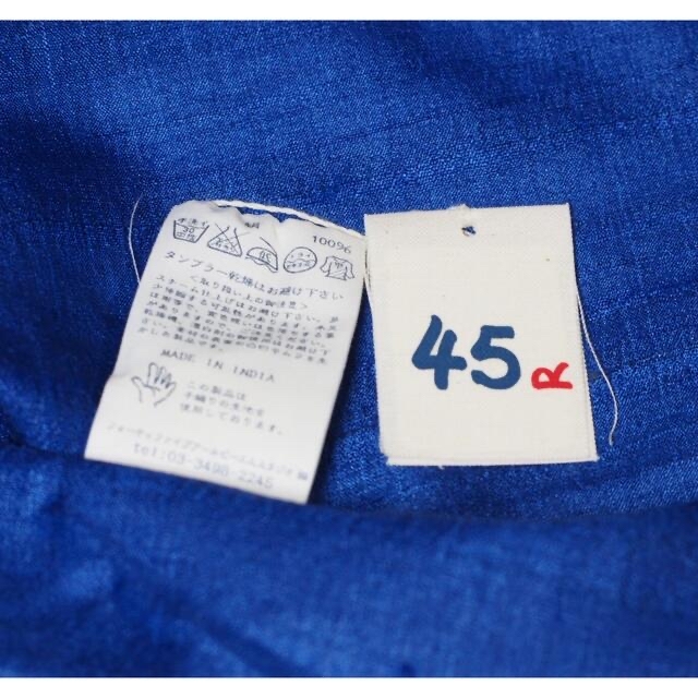 45R(フォーティファイブアール)の【未使用・半額以下】45R シルクブラウス 青 フリーサイズ インド製 レディースのトップス(シャツ/ブラウス(長袖/七分))の商品写真