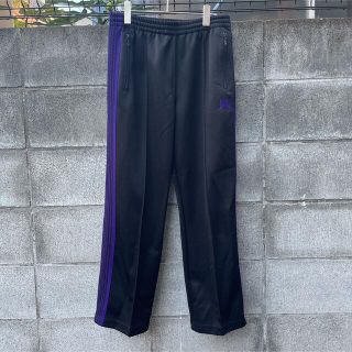 ニードルス(Needles)の【定番品】needles トラックパンツ　ストレート　パープル　ブラック(スラックス)