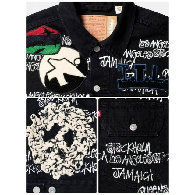 STUSSY × our legacy×denim tearsジャケット 刺繍金 STUSSY × our legacy×denim tearsジャケット 刺繍金