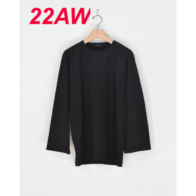 コモリ　22AW フットボール　tシャツ　ネイビー　3 comoli 22AW フットボールT NAVY サイズ3 コモリ 22AW フットボール t