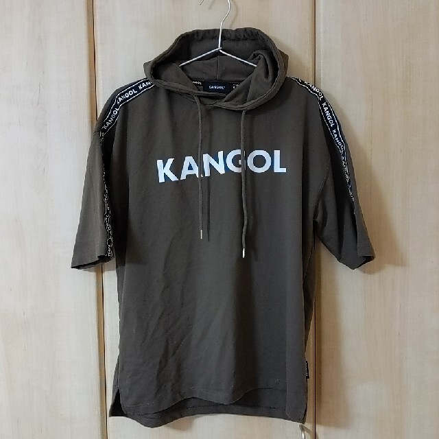 KANGOL(カンゴール)のKANGOL プルオーバーパーカー M 半袖 パーカー カンゴール 茶 メンズのトップス(パーカー)の商品写真