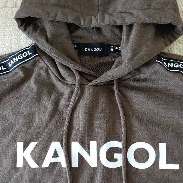 KANGOL(カンゴール)のKANGOL プルオーバーパーカー M 半袖 パーカー カンゴール 茶 メンズのトップス(パーカー)の商品写真