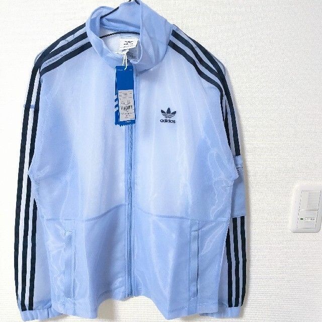 新品 アディダス 青Lシースルー ジャケット トラックトップ ジャージ メッシュ 新品 アディダス 青Lシースルー ジャケット トラックトップ ジャージ メッシュ