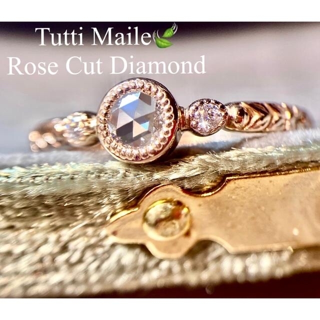 Tutti Maile✨ラウンドシェイプローズカットダイヤモンドミル打ちリング