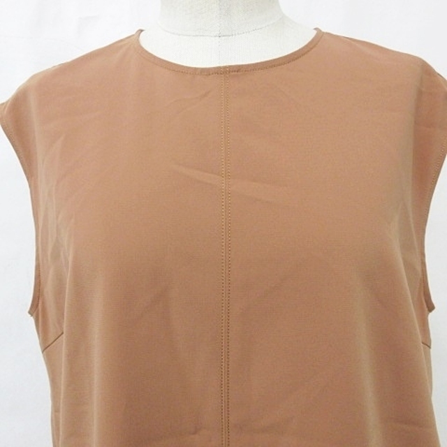 Mila Owen(ミラオーウェン)のミラオーウェン スライ ブラウス スカート 2枚セット プルオーバー茶 紺  1 レディースのトップス(シャツ/ブラウス(半袖/袖なし))の商品写真