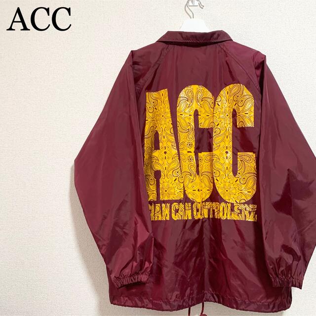 ★美品★ACC コーチジャケット メンズXL ワインレッド ビッグロゴ メンズのジャケット/アウター(ナイロンジャケット)の商品写真