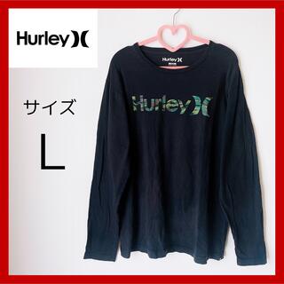 ハーレー(Hurley)のHurley ハーレー 長袖Tシャツ ロングスリーブ 迷彩柄ロゴ メンズL 黒(Tシャツ/カットソー(七分/長袖))