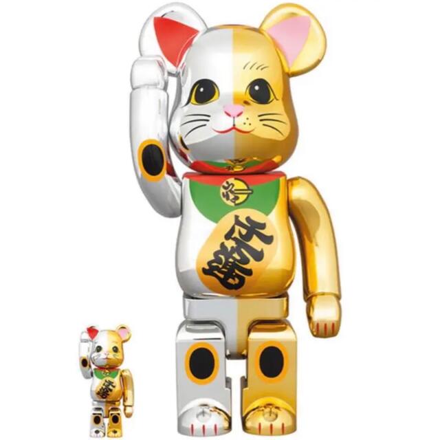 フィギュアBE@RBRICK 招き猫 開運 銀 千万両 金 100％ & 400％