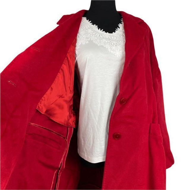MaxMara マックスマーラ アンゴラ 赤 ハーフコート 40 ベルテッド