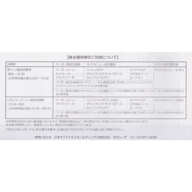 匿名配送】マクドナルド株主優待券 3冊セット 早割クーポン! 32%割引