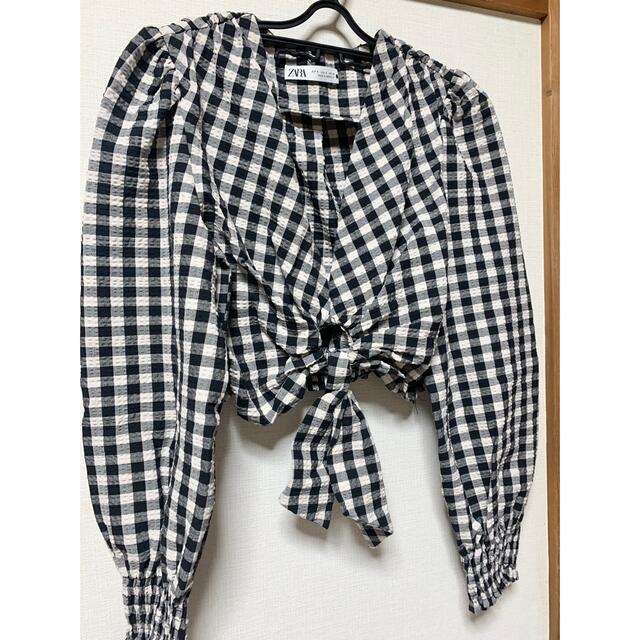 ZARA(ザラ)のギンガムチェックシャツ レディースのトップス(シャツ/ブラウス(長袖/七分))の商品写真