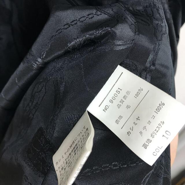 casumere100% black long coat クリーニング済 レディースのジャケット/アウター(ロングコート)の商品写真
