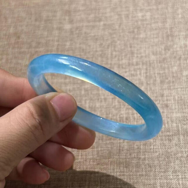 激安先着 【天然】アクアマリン バングル 53.3mm ブレスレット+