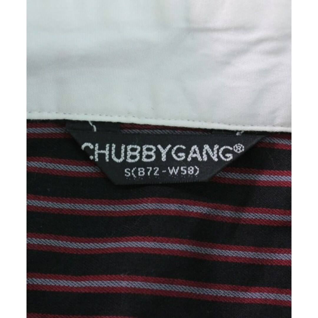 CHUBBYGANG(チャビーギャング)のCHUBBY GANG シャツ S 黒xエンジxグレー(ストライプ) 【古着】【中古】 キッズ/ベビー/マタニティのキッズ服女の子用(90cm~)(ブラウス)の商品写真