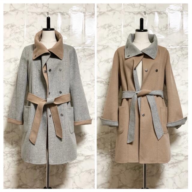 Max Mara(マックスマーラ)の【美品】Max Mara WEEKEND ダブルフェイスベルテッドコート レディースのジャケット/アウター(ガウンコート)の商品写真