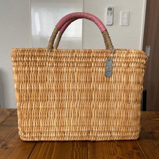 新品 希少 かご作家✨透かし編み 小出し編み 籐 かごバッグ 軽量 ハンドメイド