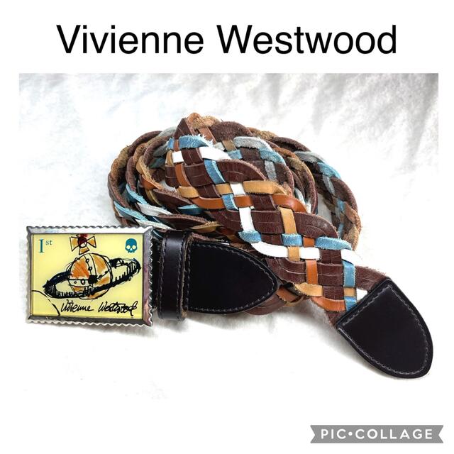 Vivienne Westwood(ヴィヴィアンウエストウッド)のVivienne Westwood オーブバックル　本革　マルチカラー　土星　 レディースのファッション小物(ベルト)の商品写真