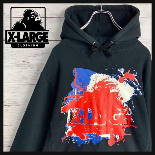 XLARGE(エクストララージ)の【希少デザイン】エクストララージ ビッグロゴプリント入りパーカー ストリート メンズのトップス(パーカー)の商品写真